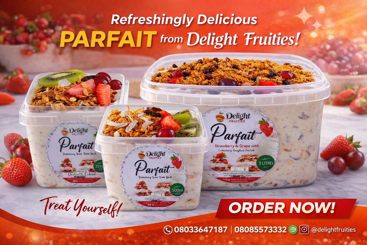 Delight Fruities Greek yogurt parfait range